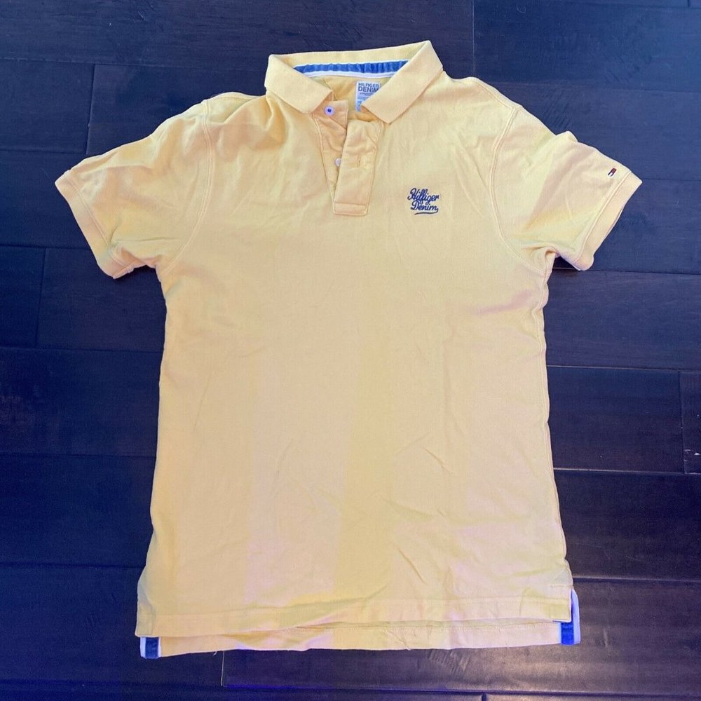 Mens Tommy Hilfiger Polo Shirt Short Sleeved yello